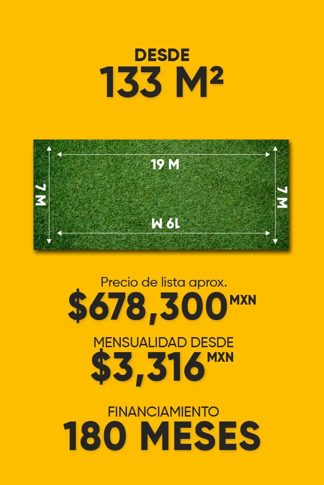Lote tipo 1 de 133 m² en Ciudad Central Mérida