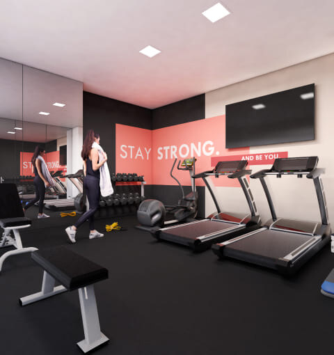 Gimnasio en el nivel de amenidades de Semillero Madero