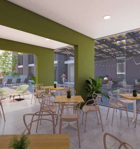 Terraza y salón de eventos en Semillero Madero