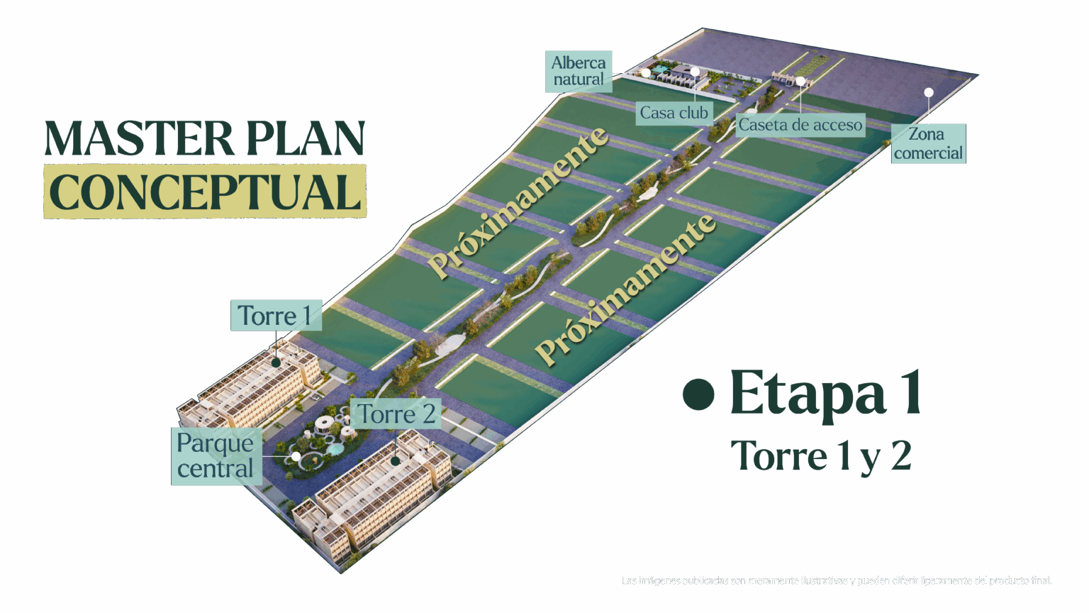 Masterplan conceptual de XO'OK Living — Etapa 1